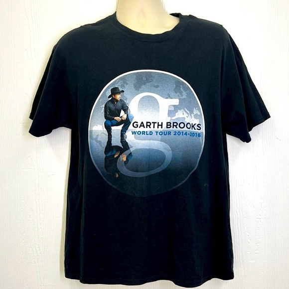 Hanes - Garth Brooks World Tour 2014 - 2016 Graphic Short Sleeve T Shirt Size L - Picture 1 of 8